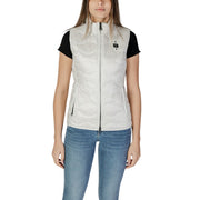 Blauer White Polyamide Sleveless Jacket - ACCEXO
