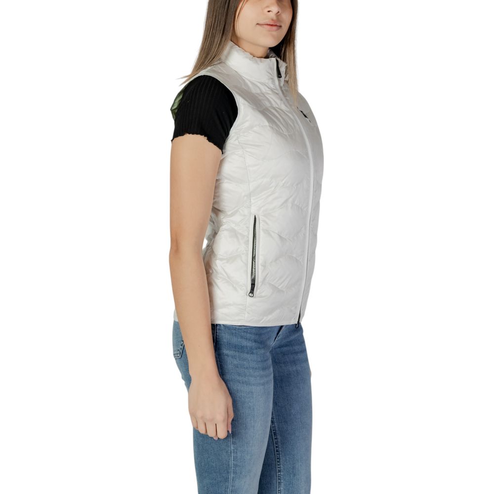 Blauer White Polyamide Sleveless Jacket - ACCEXO