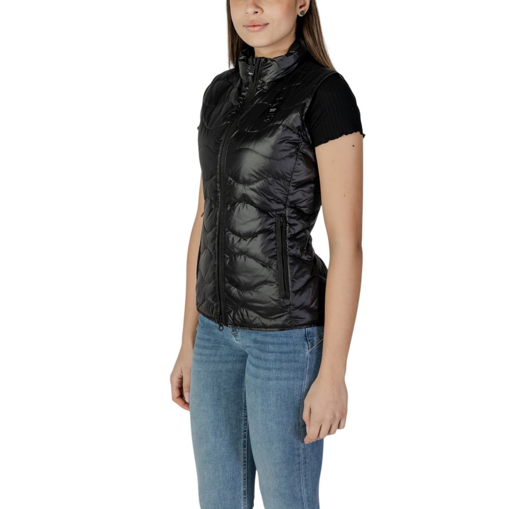 Blauer Black Polyamide Sleveless Jacket - ACCEXO