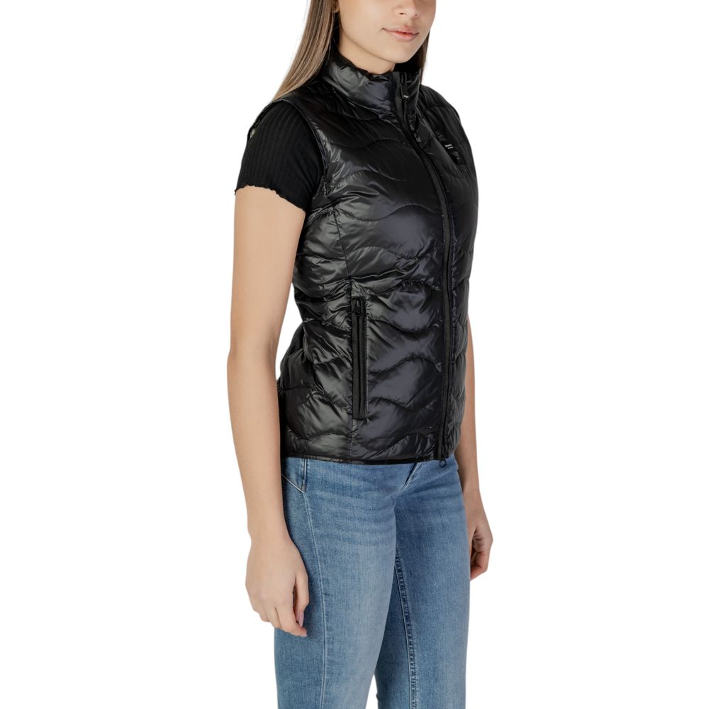 Blauer Black Polyamide Sleveless Jacket - ACCEXO