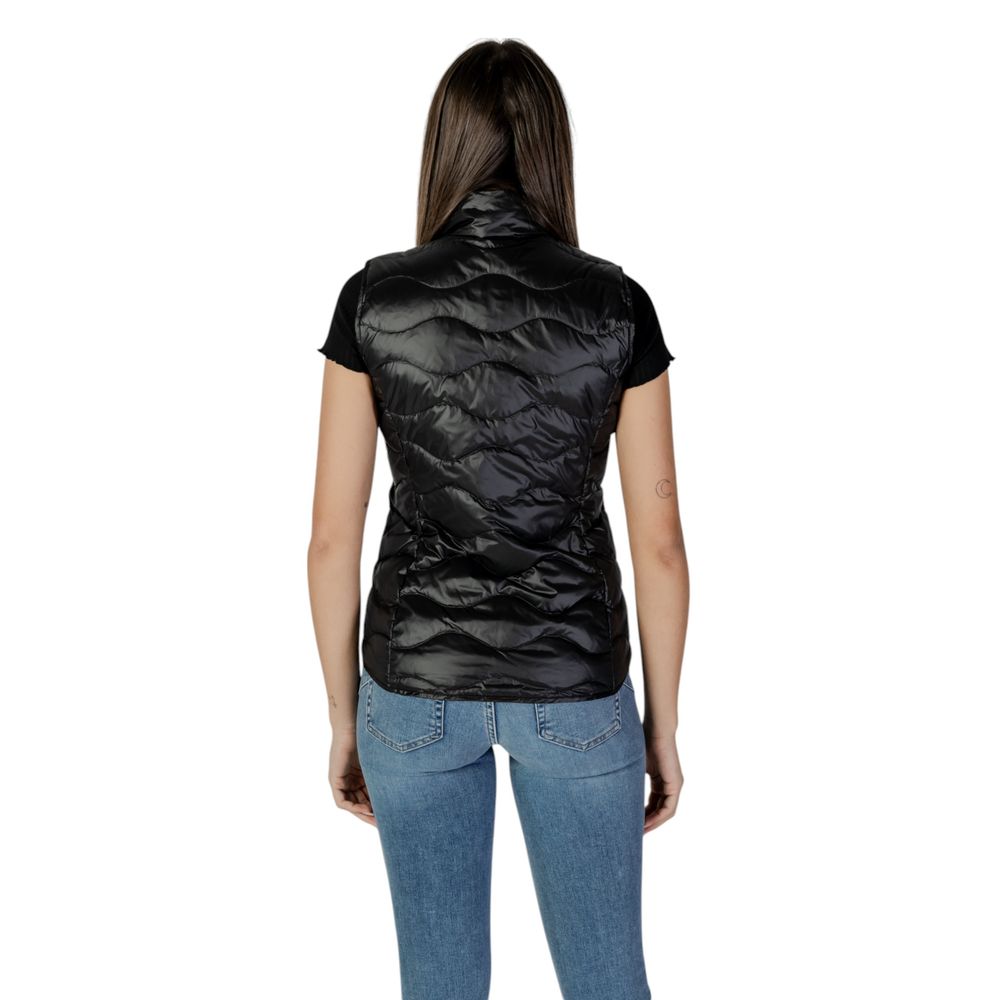 Blauer Black Polyamide Sleveless Jacket - ACCEXO