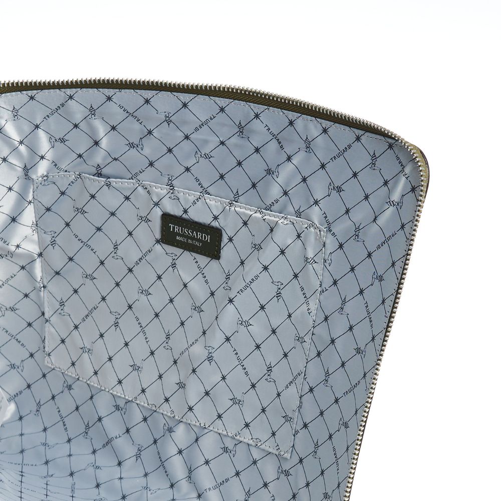 Trussardi Green Leather Clutch Bag - ACCEXO