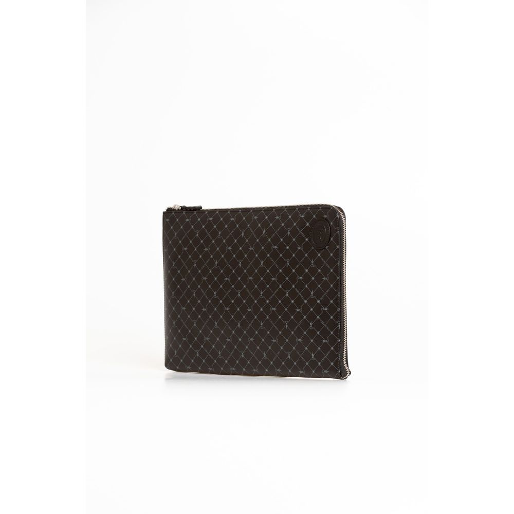 Trussardi Black Leather Clutch Bag - ACCEXO