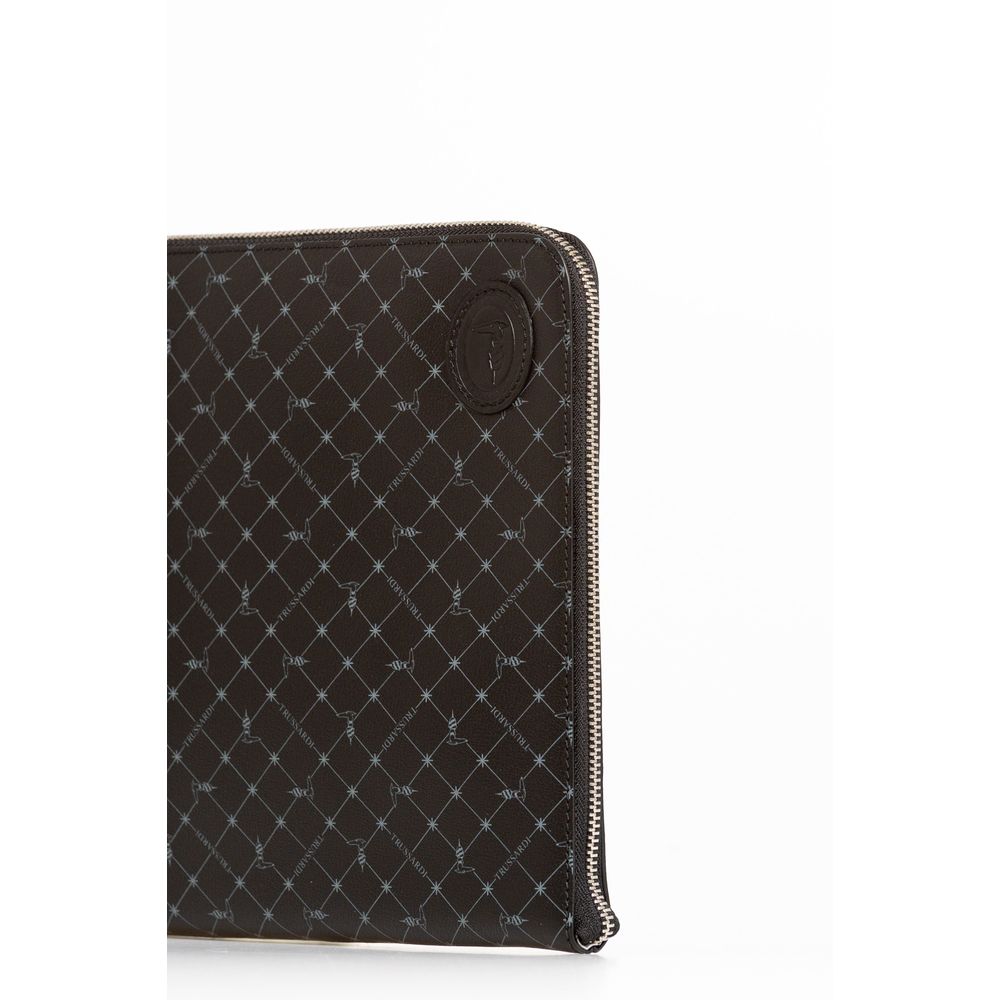 Trussardi Black Leather Clutch Bag - ACCEXO