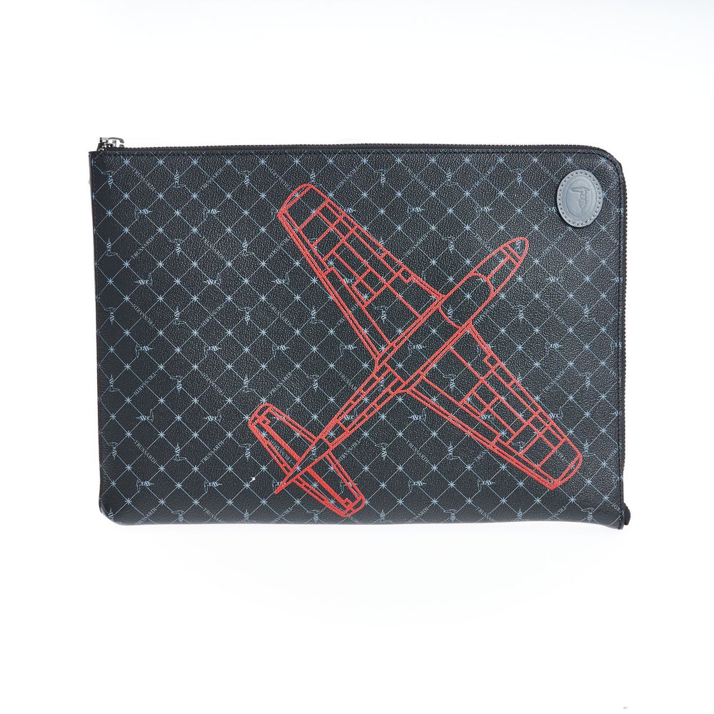 Trussardi Black Leather Clutch Bag - ACCEXO