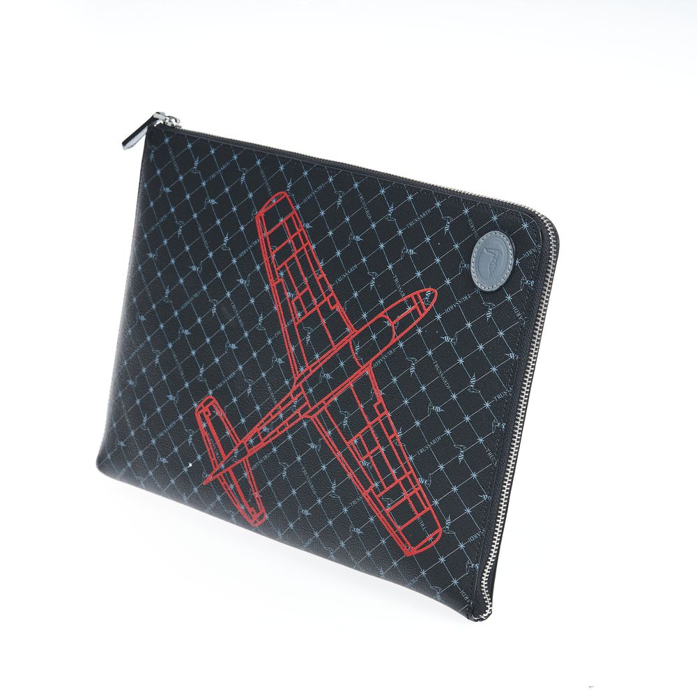 Trussardi Black Leather Clutch Bag - ACCEXO