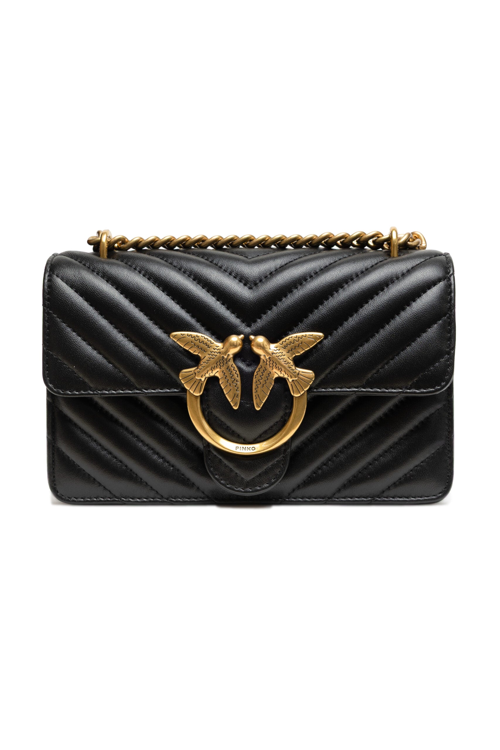 PINKO Black Mini Love Bag One Chevron - ACCEXO
