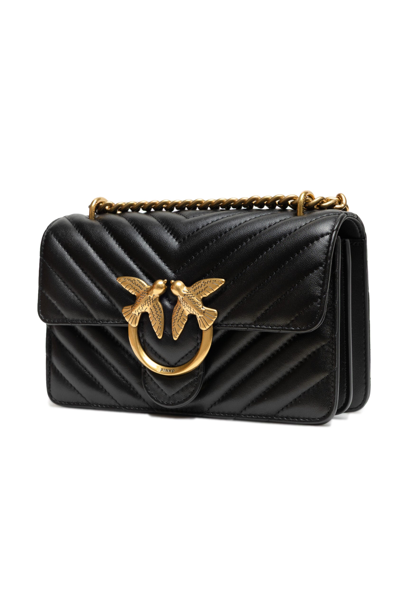 PINKO Black Mini Love Bag One Chevron - ACCEXO