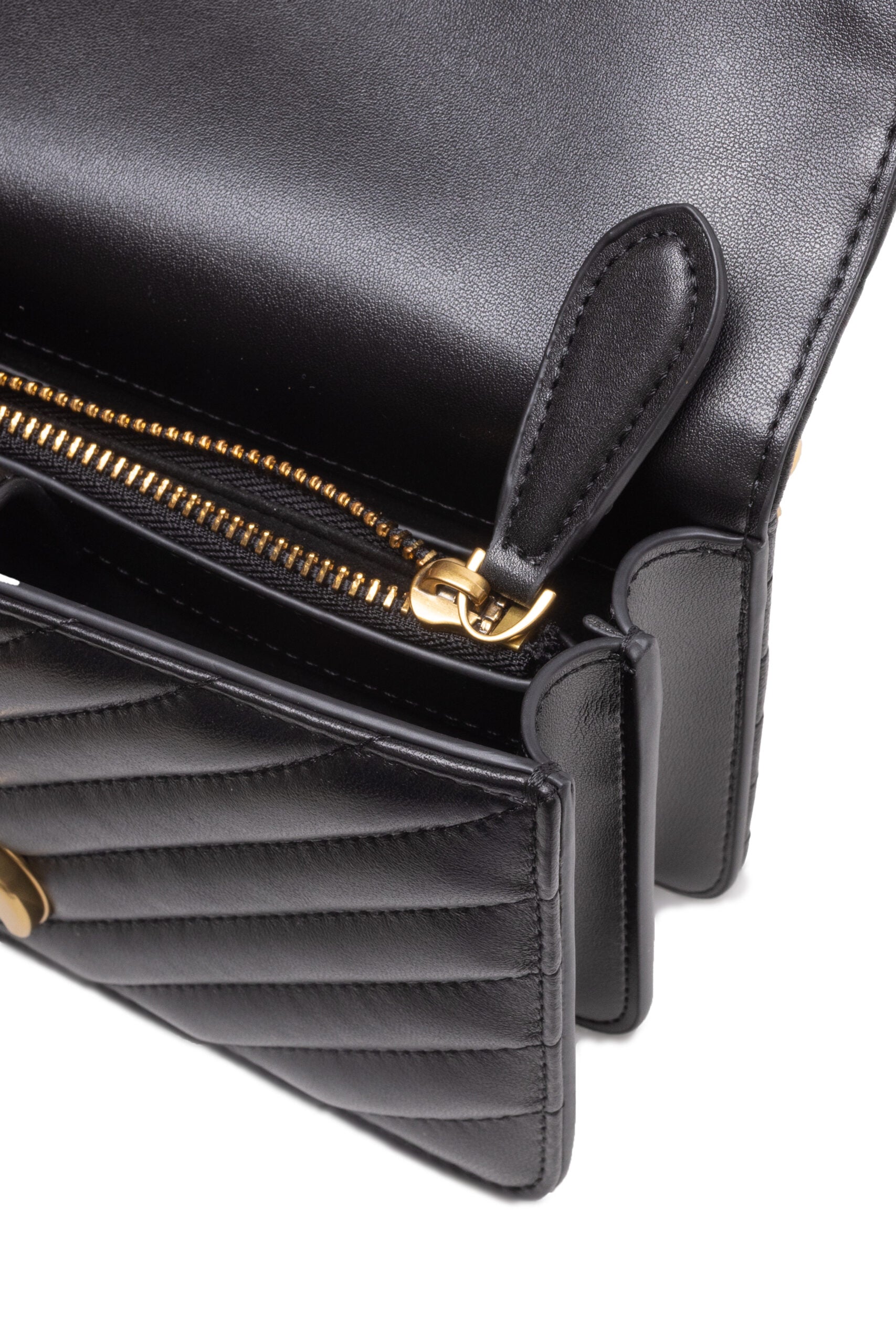 PINKO Black Mini Love Bag One Chevron - ACCEXO