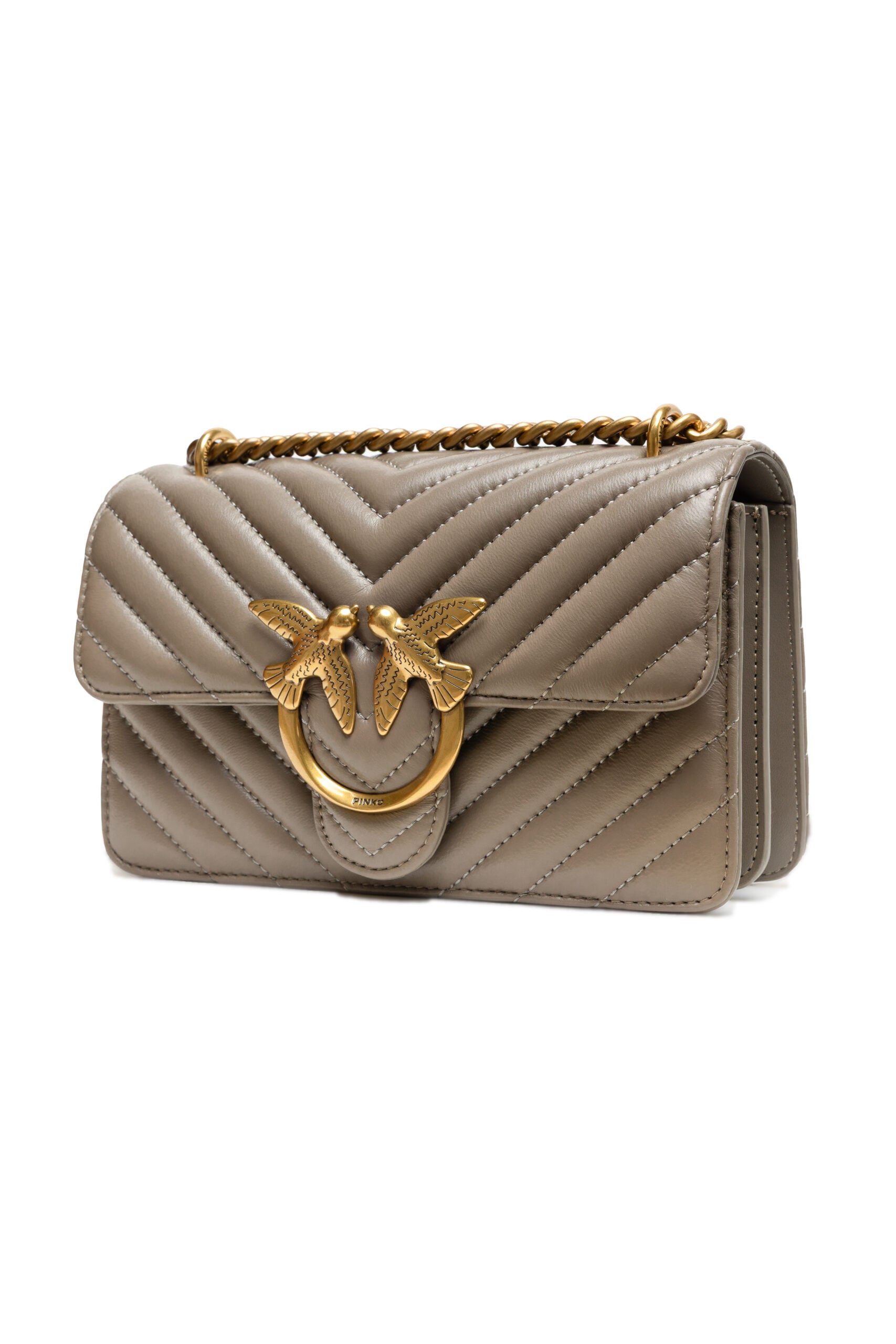 PINKO Grey Mini Love Bag One Chevron - ACCEXO