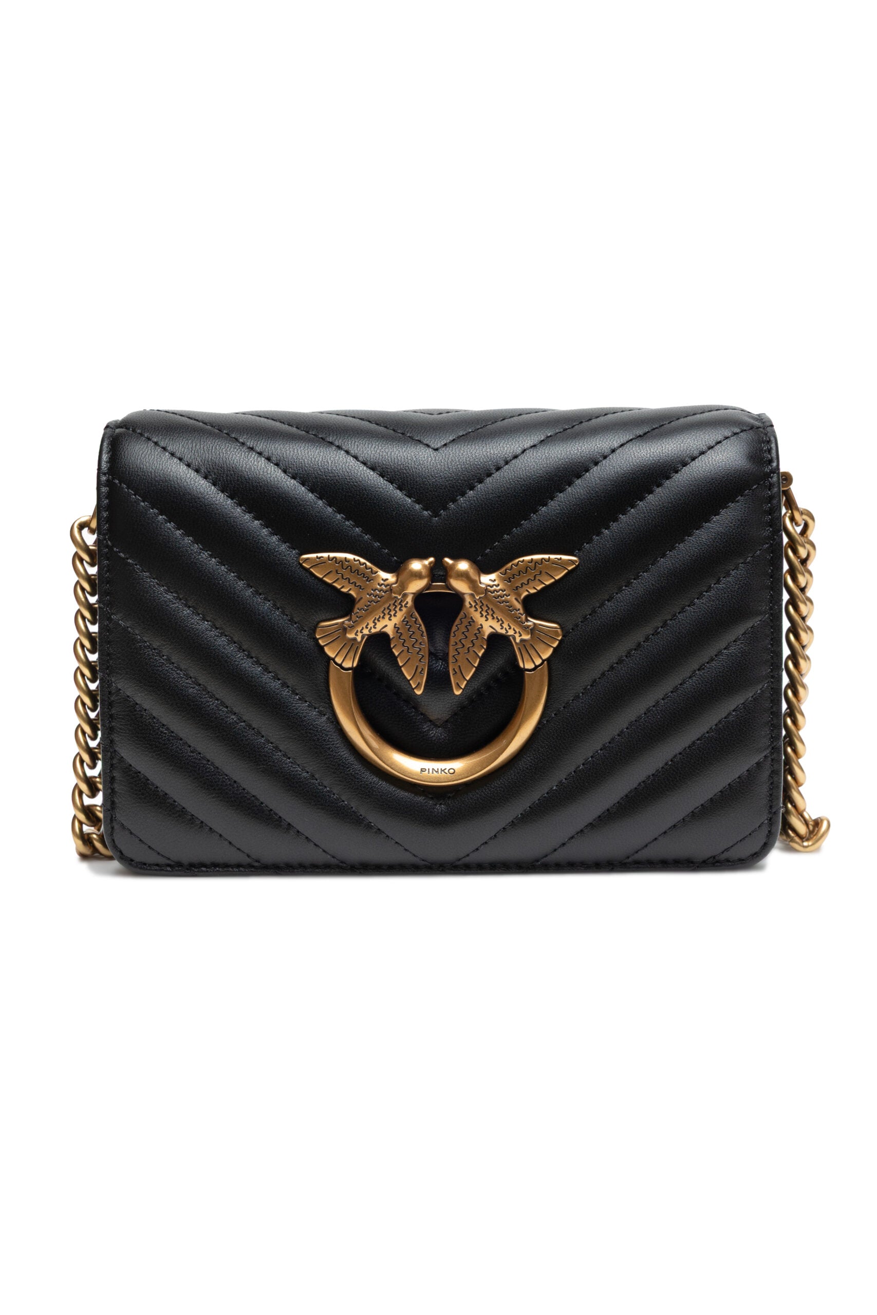 PINKO Black Love Click Mini Sheep nappa Chevron - ACCEXO