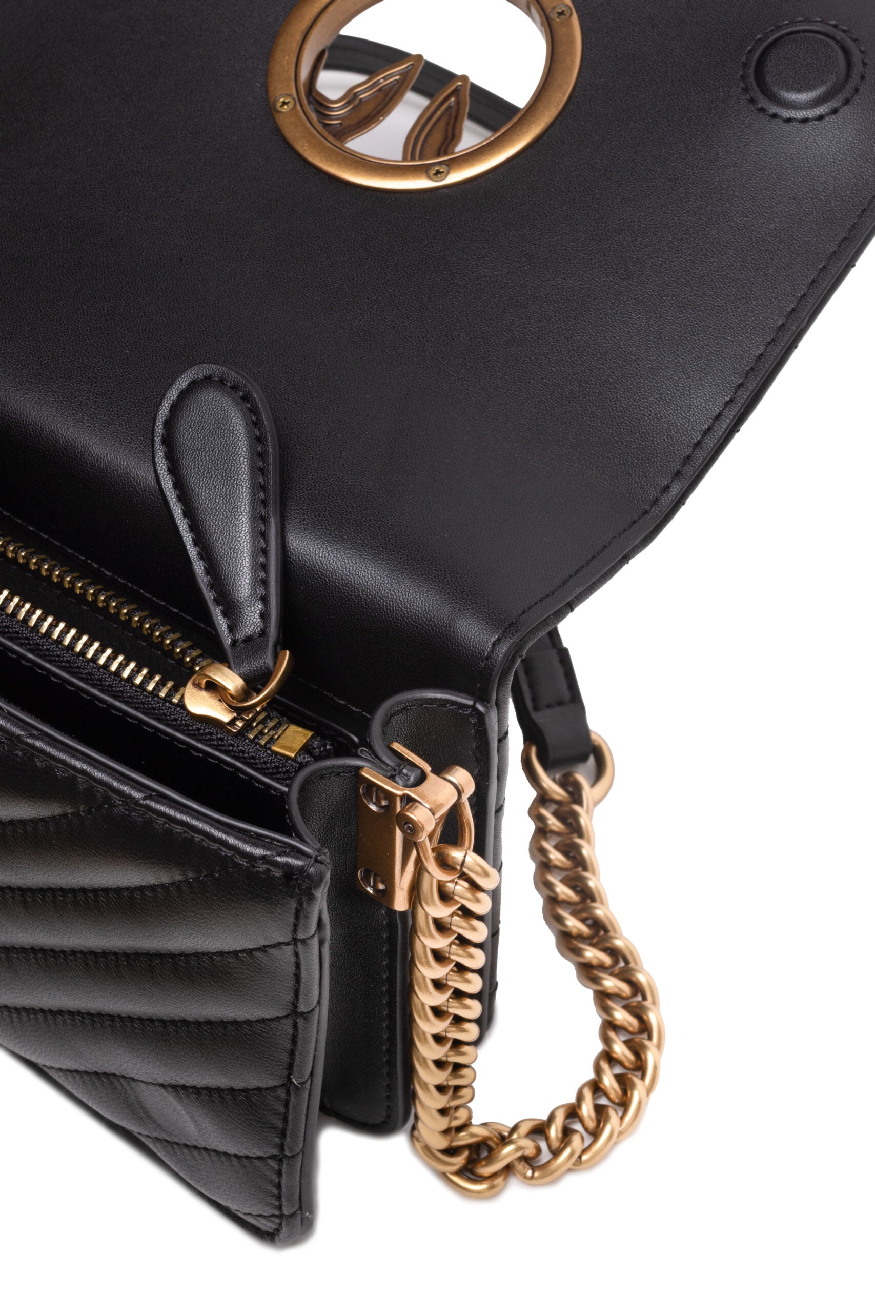 PINKO Black Love Click Mini Sheep nappa Chevron - ACCEXO