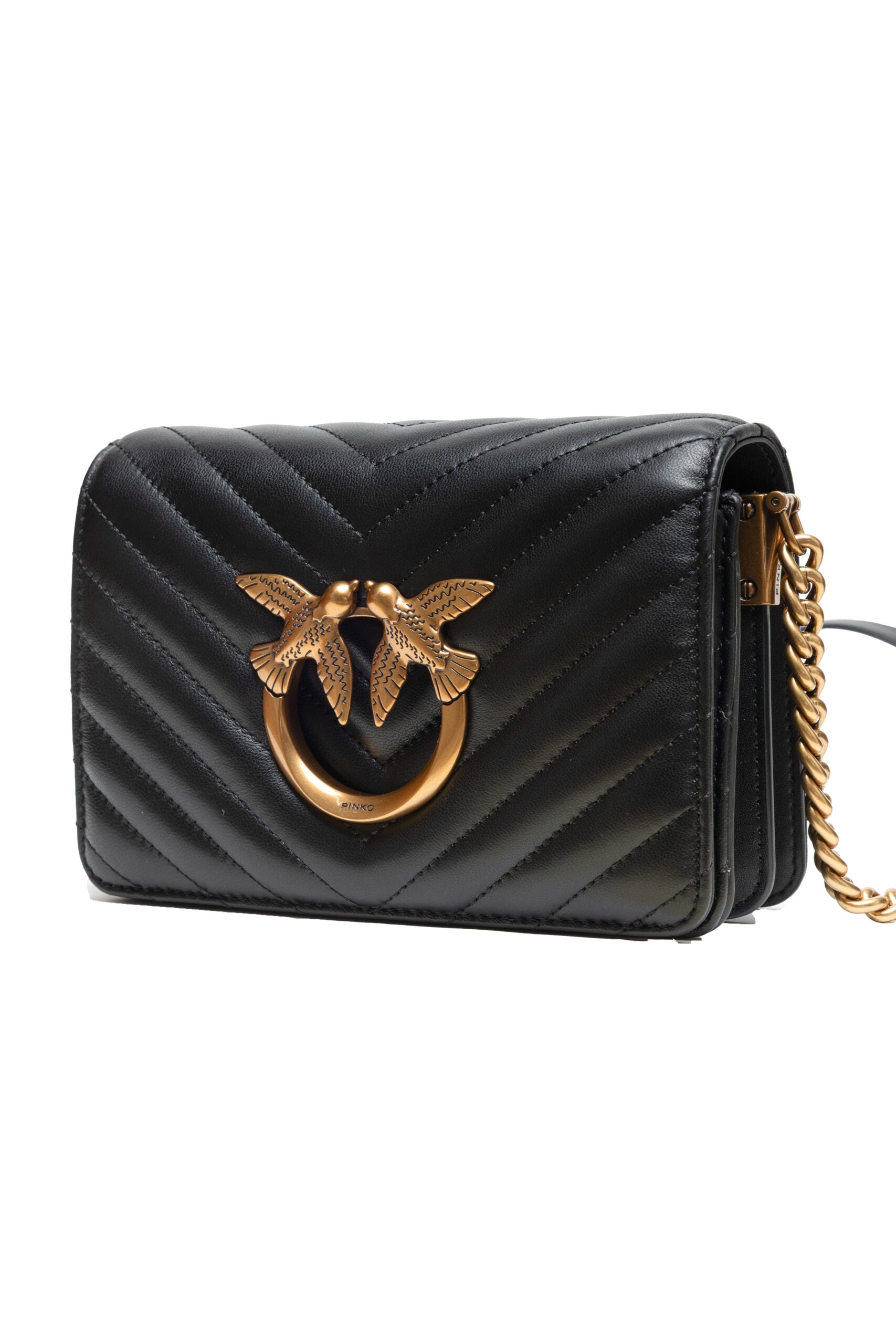 PINKO Black Love Click Mini Sheep nappa Chevron - ACCEXO