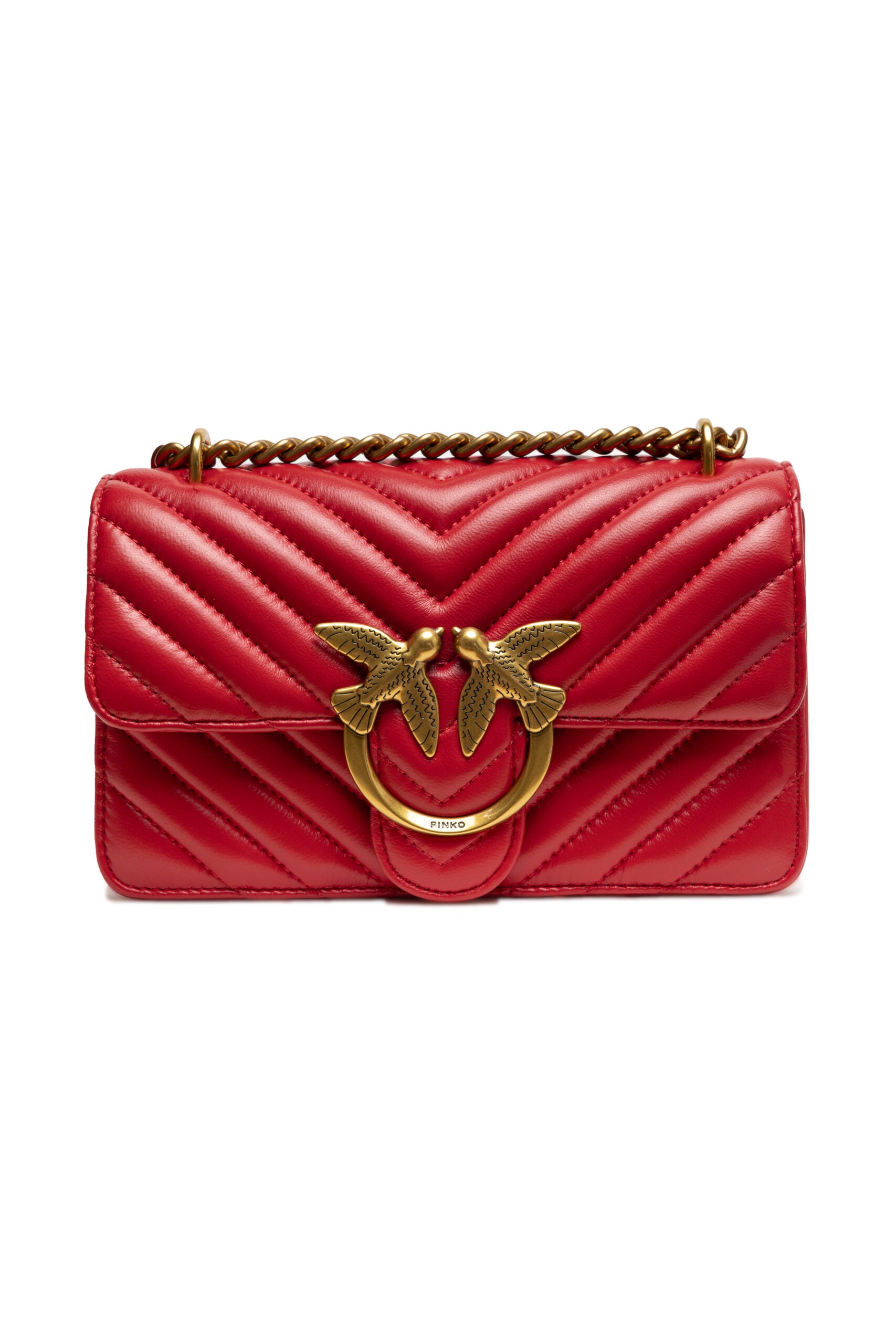 PINKO Red Mini Love Bag One Chevron - ACCEXO
