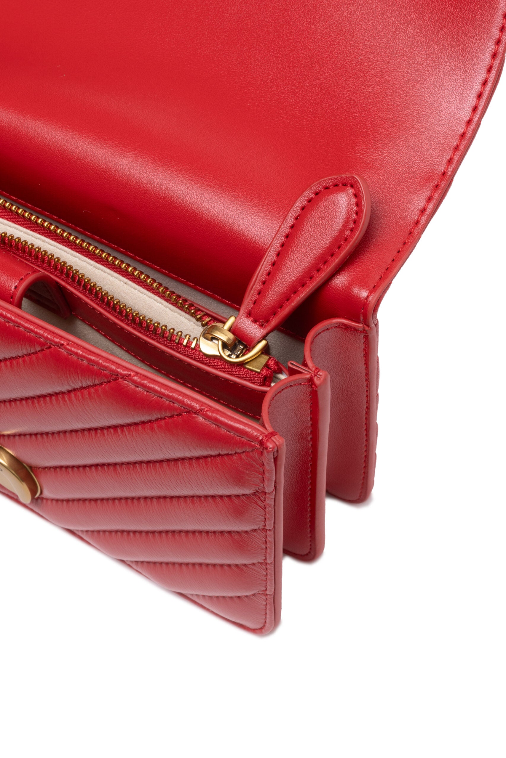 PINKO Red Mini Love Bag One Chevron - ACCEXO
