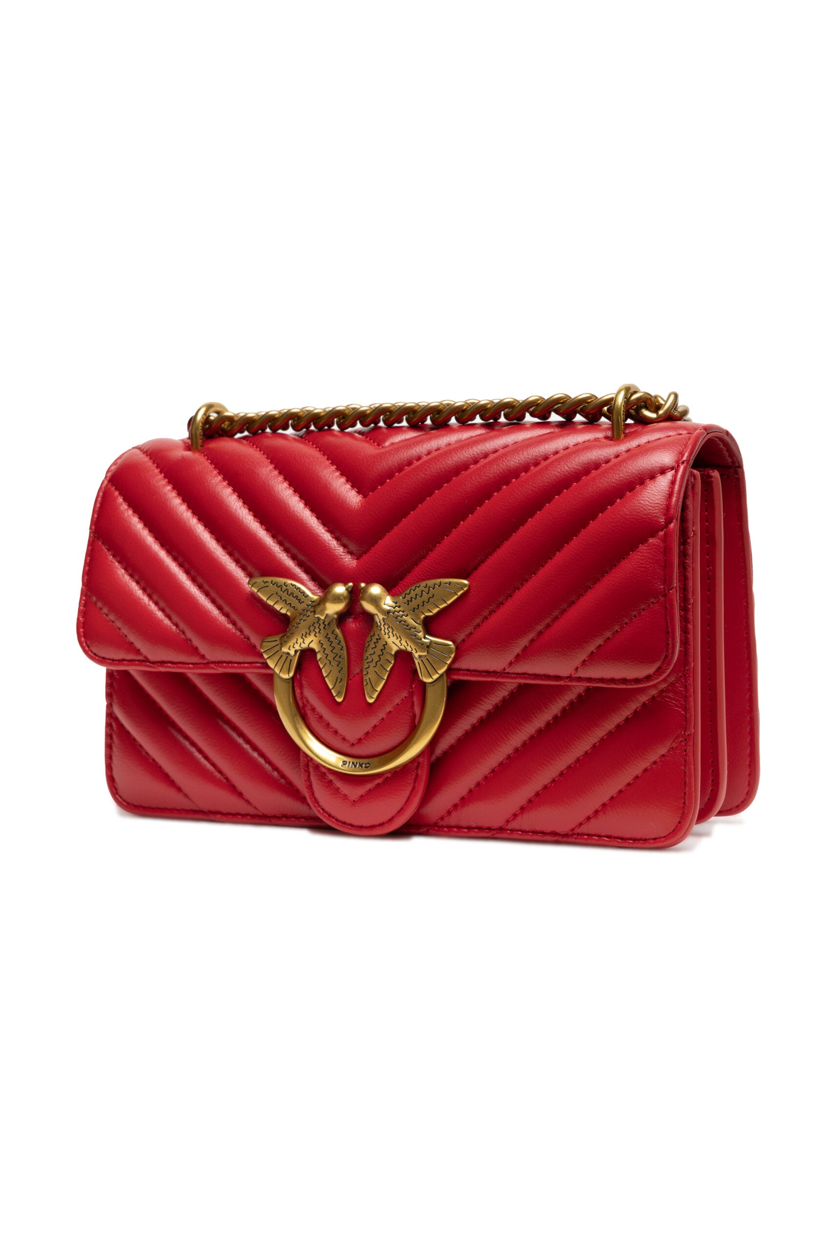 PINKO Red Mini Love Bag One Chevron - ACCEXO