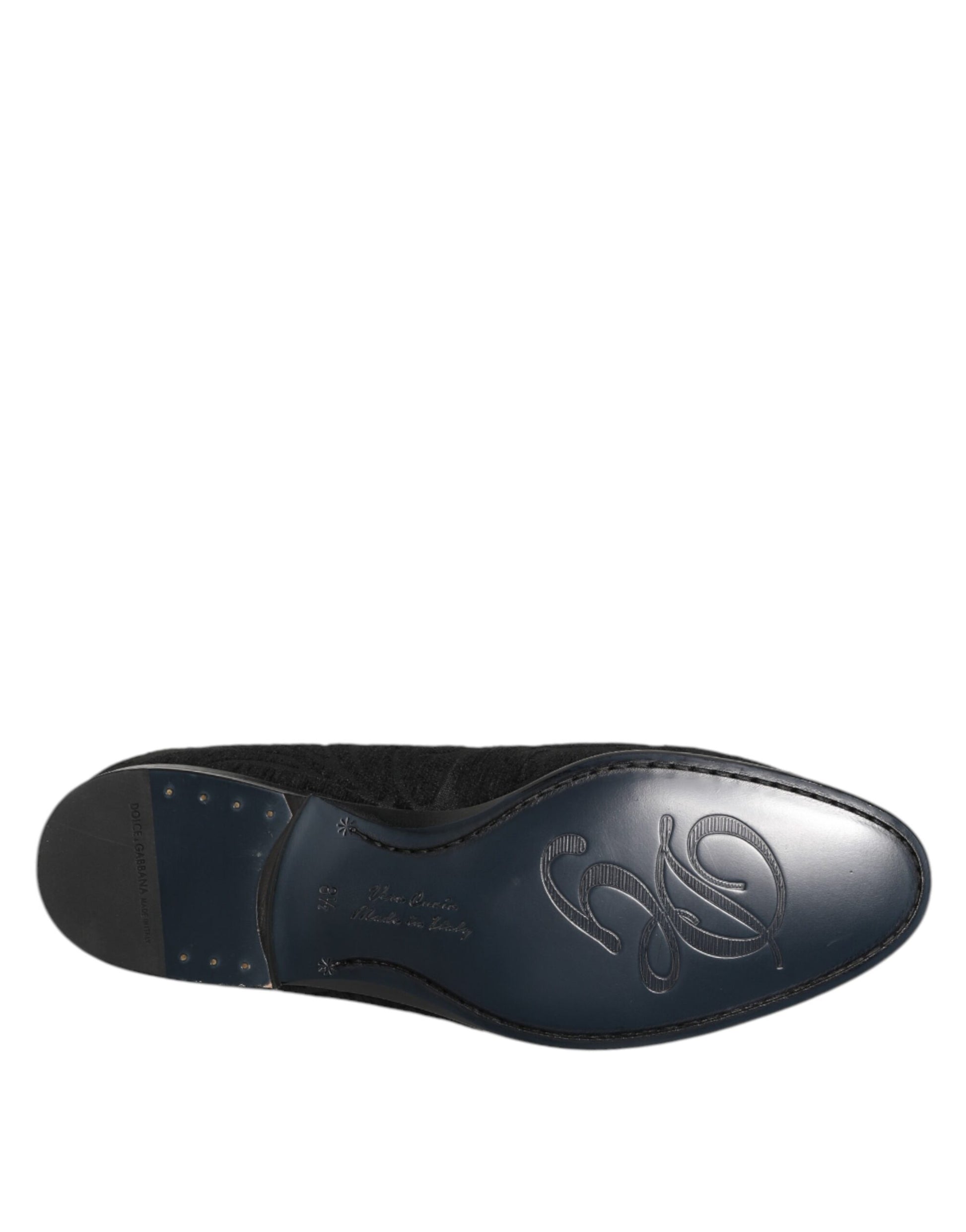 Dolce & Gabbana Black Brocade Crown Loafers Dress Shoes - ACCEXO
