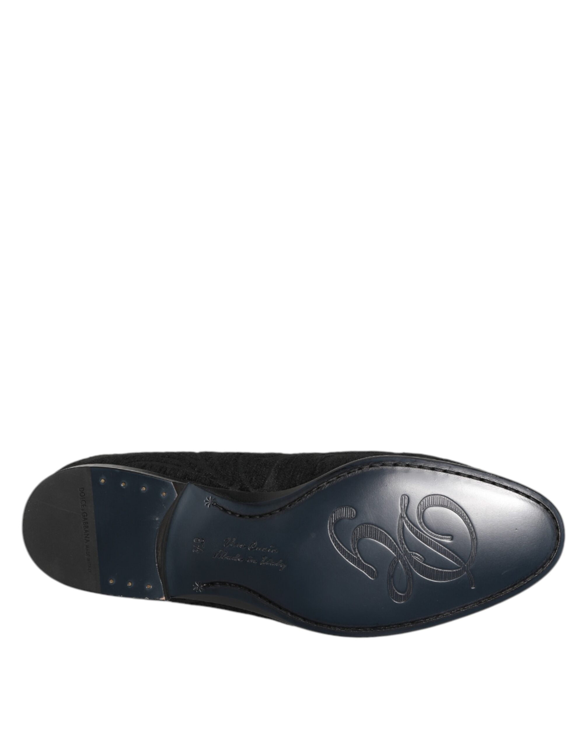 Dolce & Gabbana Black Brocade Crown Loafers Dress Shoes - ACCEXO
