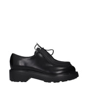 Prada Black Leather Oxfords And Derbies