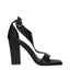Max Mara Black Leather Stiletto Heel Sandals