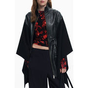 Desigual Black Polyester Women Poncho