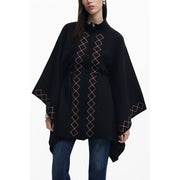 Desigual Black Polyester Women Poncho