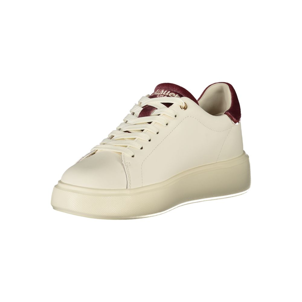 Blauer White Leather Women Sneaker