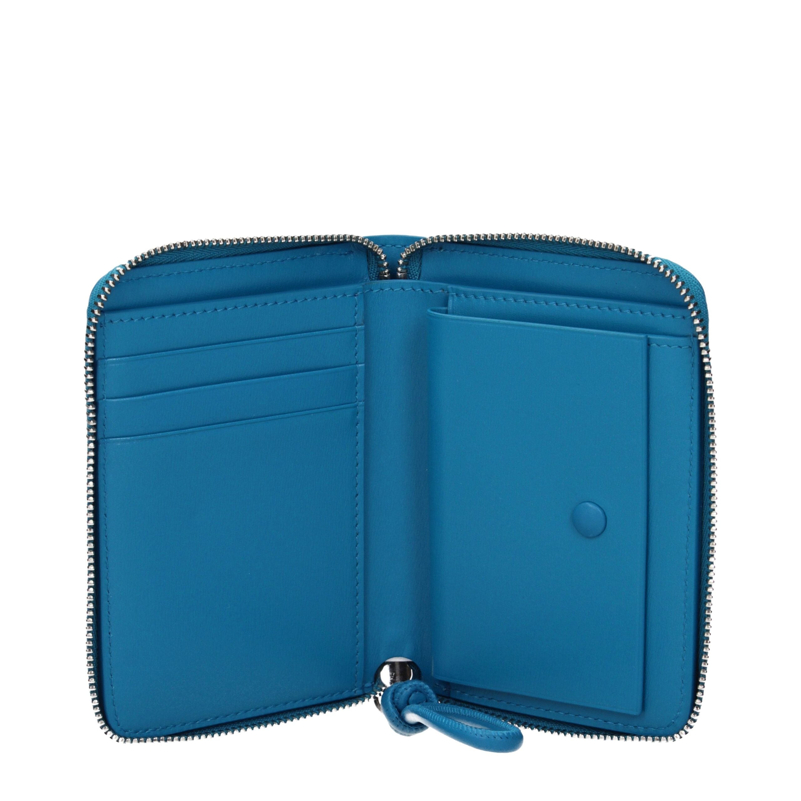 Jil Sander Blue Leather Wallets