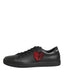 Dolce & Gabbana Black Leather Crystal Heart Sneakers Shoes - ACCEXO