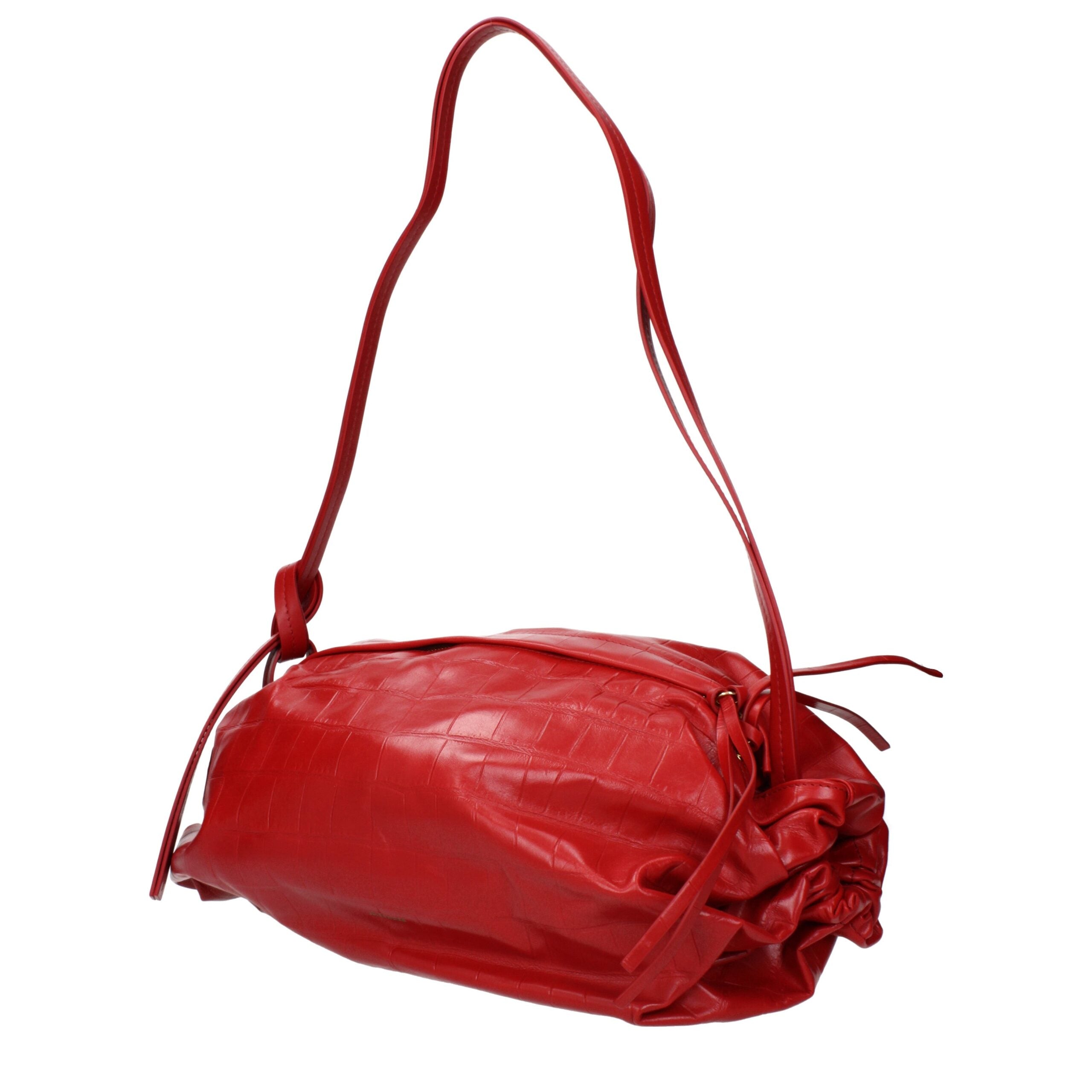 Jil Sander Red Leather Shoulder Bags