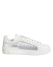Dolce & Gabbana White Mesh Inserts Low Top Sneakers Shoes