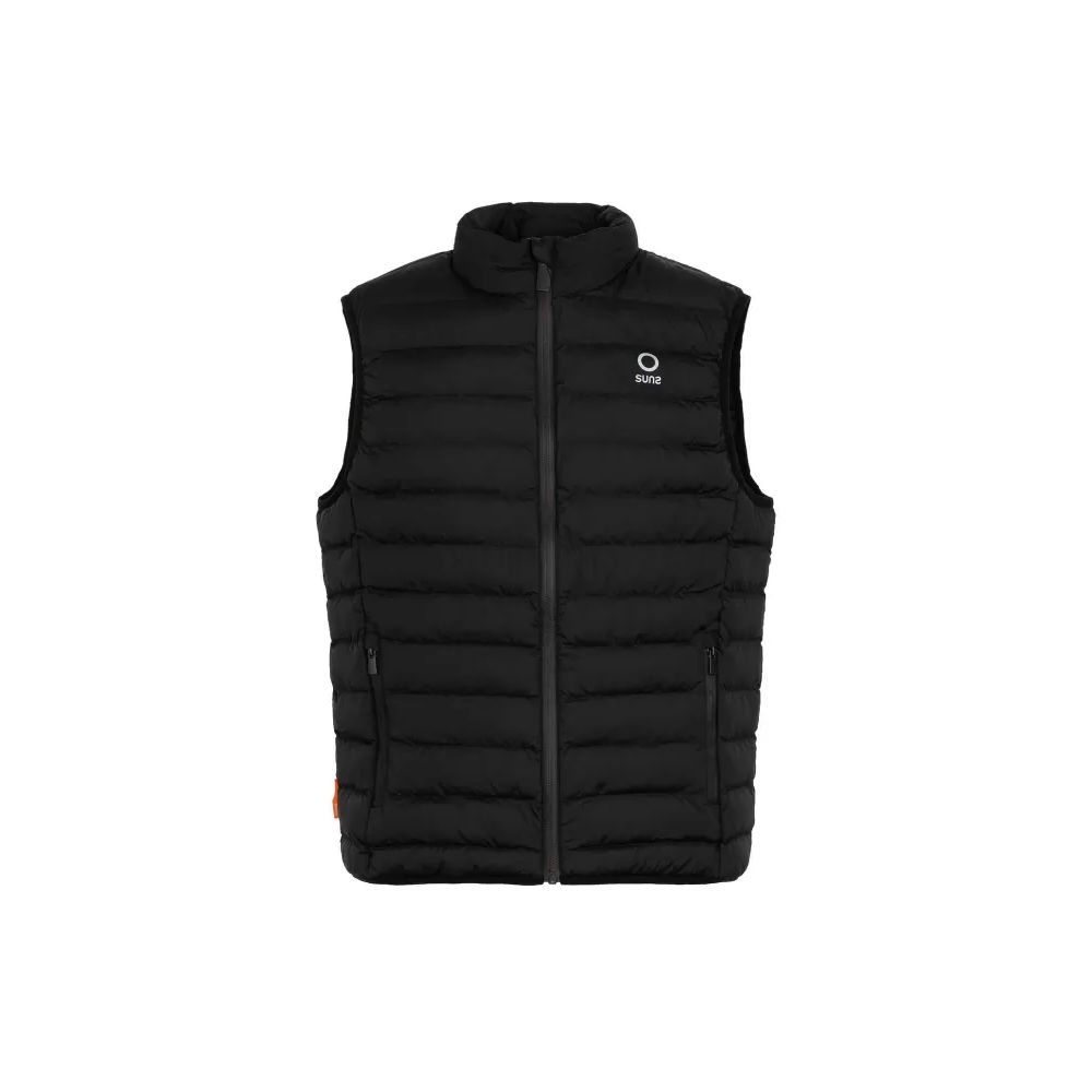 Suns Black Polyester Sleveless Jacket