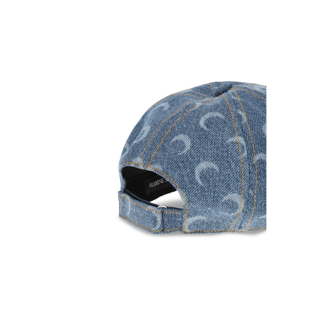 Marine Serre Moon Laser Denim Baseball Hat