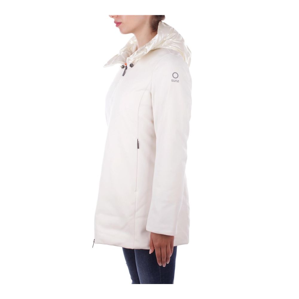 Suns White Polyester Jackets & Coat