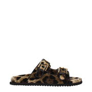 Dolce & Gabbana Beige Velvet Slippers