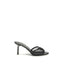 Prada Black Calf Leather Bos Taurus Stiletto Heel Sandals
