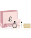 Jimmy Choo 4 Pcs Set For Women: 3.3 Eau De Parfum Spray + 0.25 Eau De Parfum Spray + 3.3 Body Lotion + Pouch