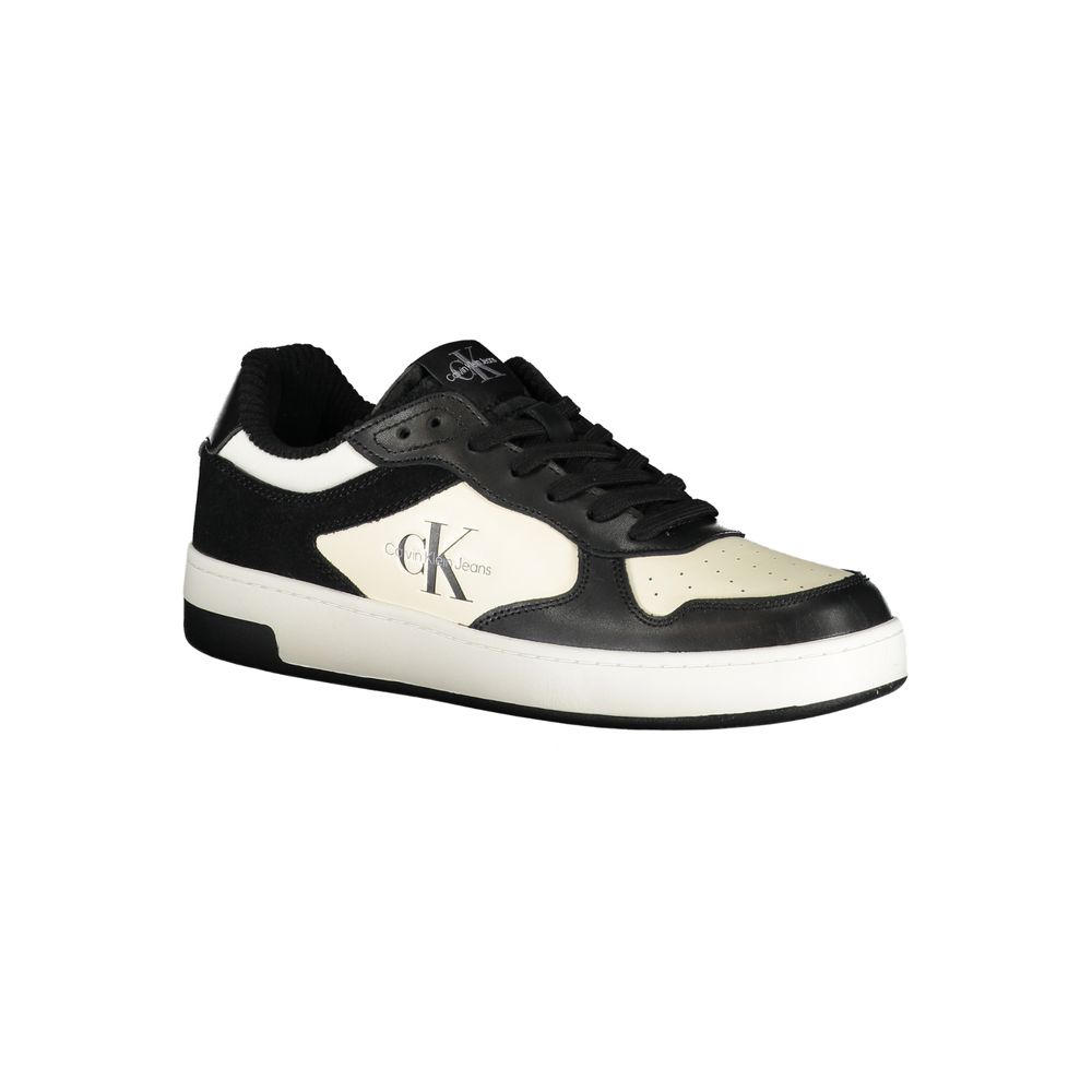 Black and white Calvin Klein Sleek Black Sneakers with contrast details for a stylish look