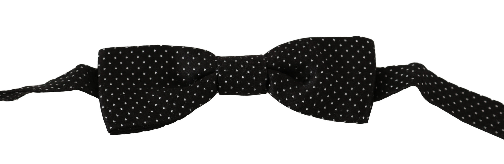 Dolce & Gabbana Elegant Black Polka Dot Silk Bow Tie - ACCEXO