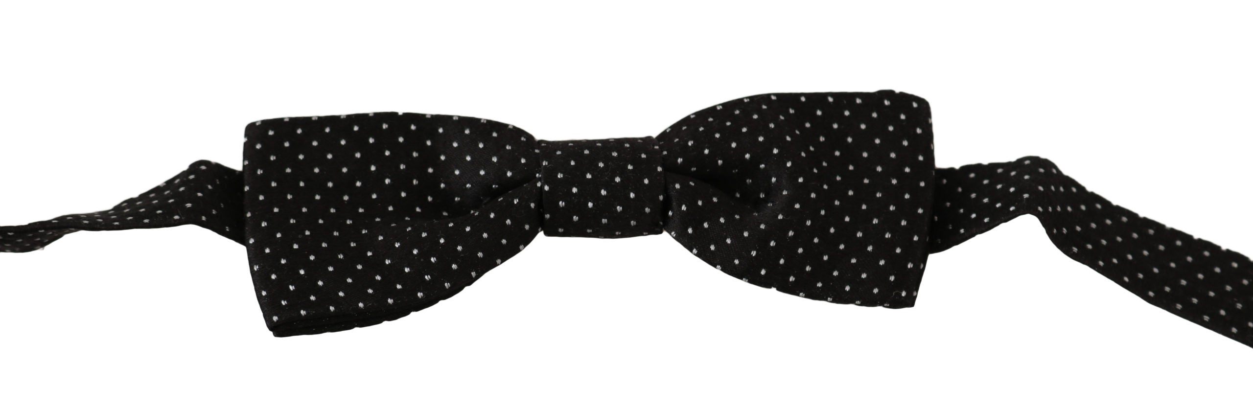 Dolce & Gabbana Elegant Black Polka Dot Silk Bow Tie - ACCEXO