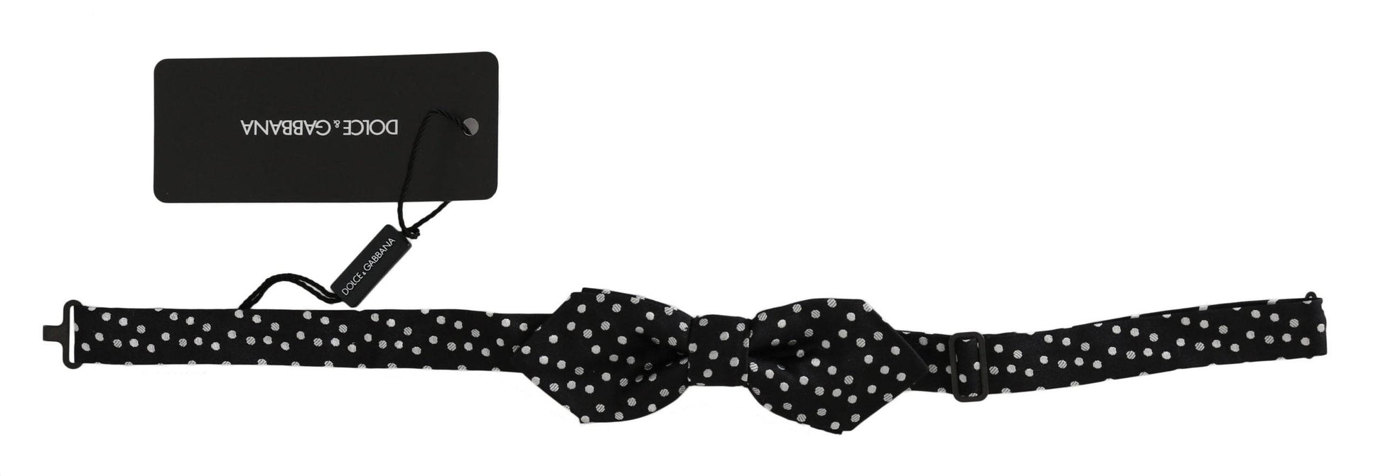 Dolce & Gabbana Elegant Black Polka Dot Silk Bow Tie - ACCEXO