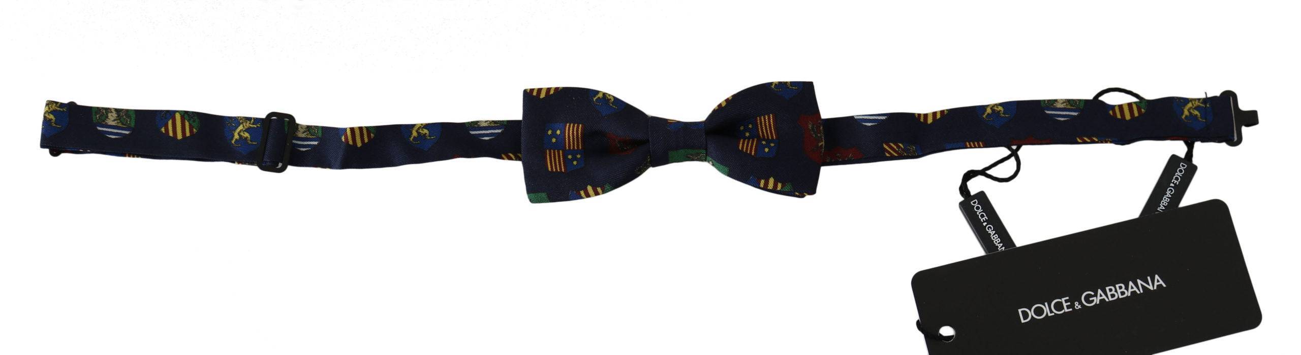 Dolce & Gabbana Exquisite Silk Bow Tie in Blue Flags Print - ACCEXO