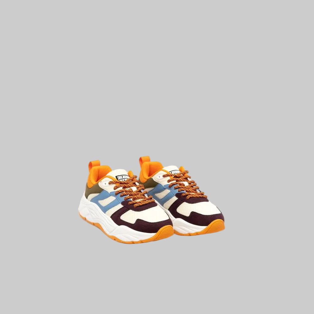 Colorful sneakers with a white background