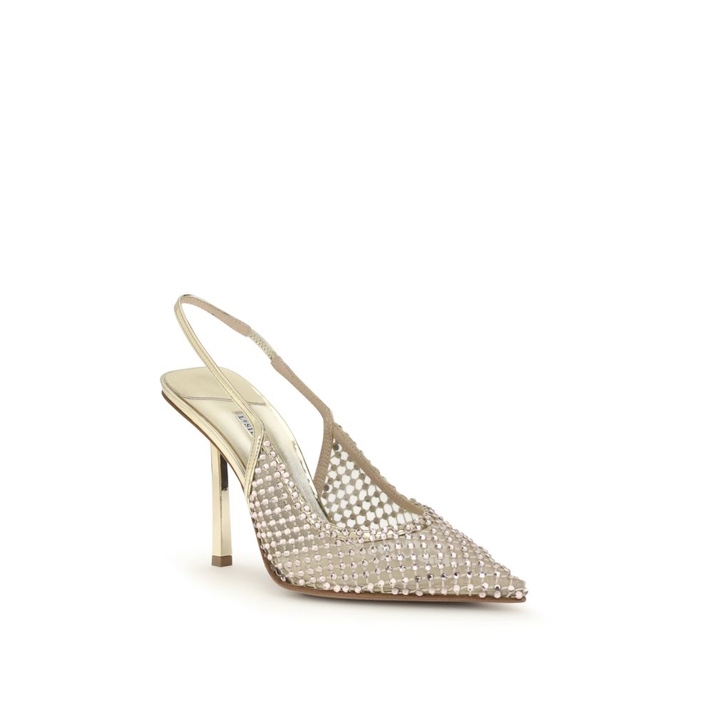LE SILLA Silver Nylon Platform Pumps