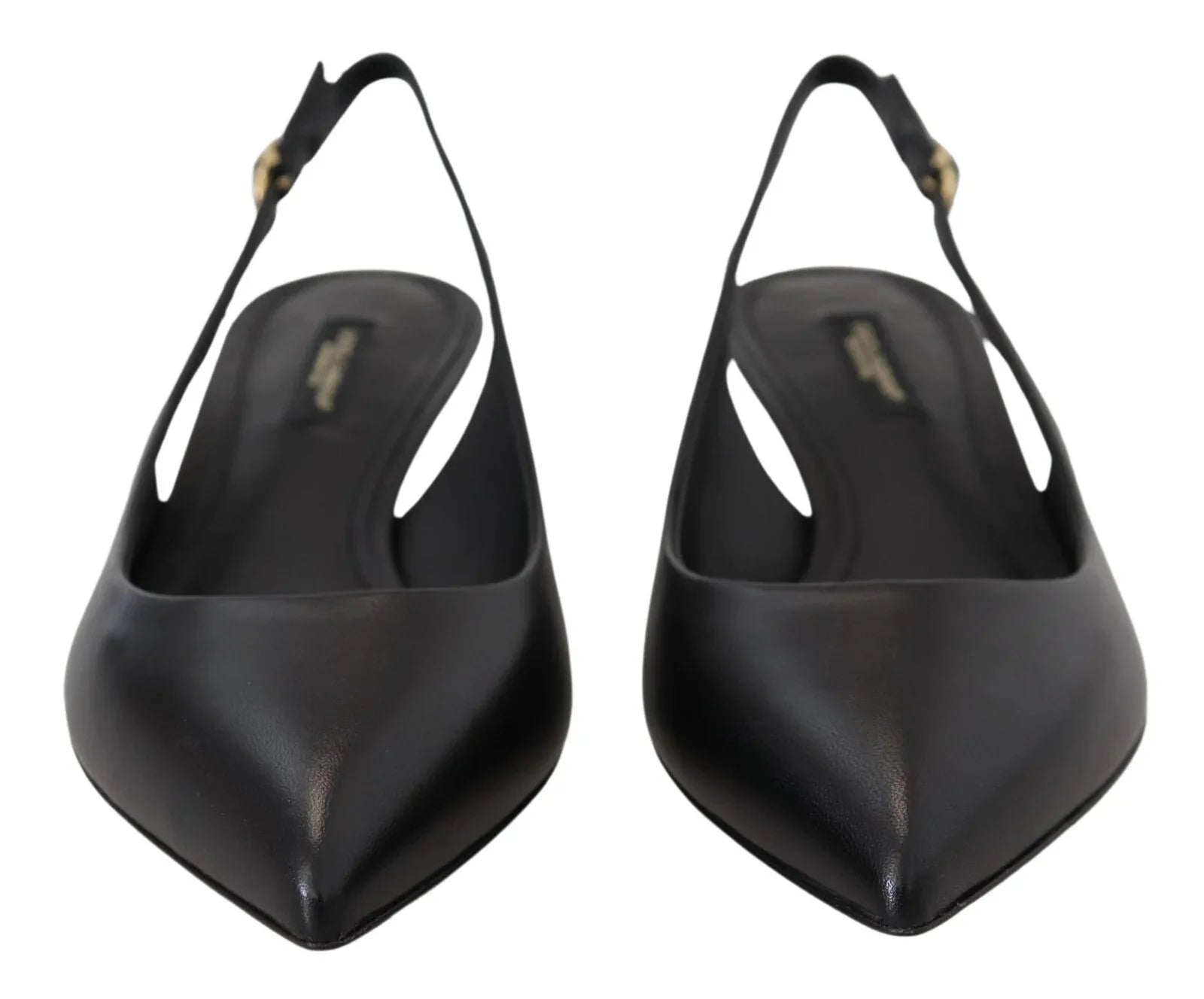 Dolce & Gabbana Black Leather Slingbacks Heels Pumps Shoes - Zachava