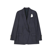 Brunello Cucinelli Blue Virgin Wool Jackets And Coat