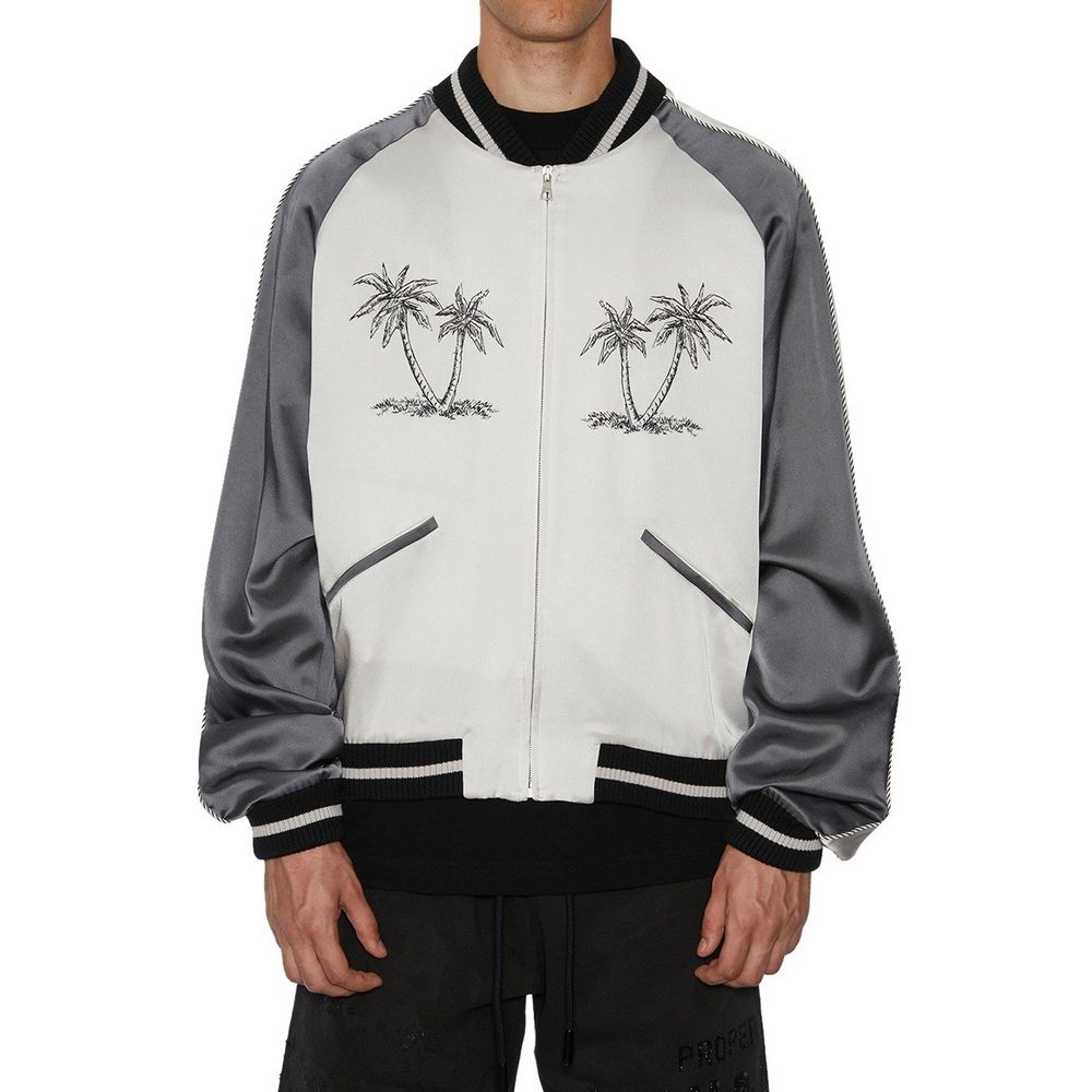 Palm Angels Gray Acetate Bomber Secondary image