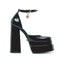 Versace Black Calfskin Platform Sandals