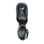 Versace Black Calfskin Platform Sandals