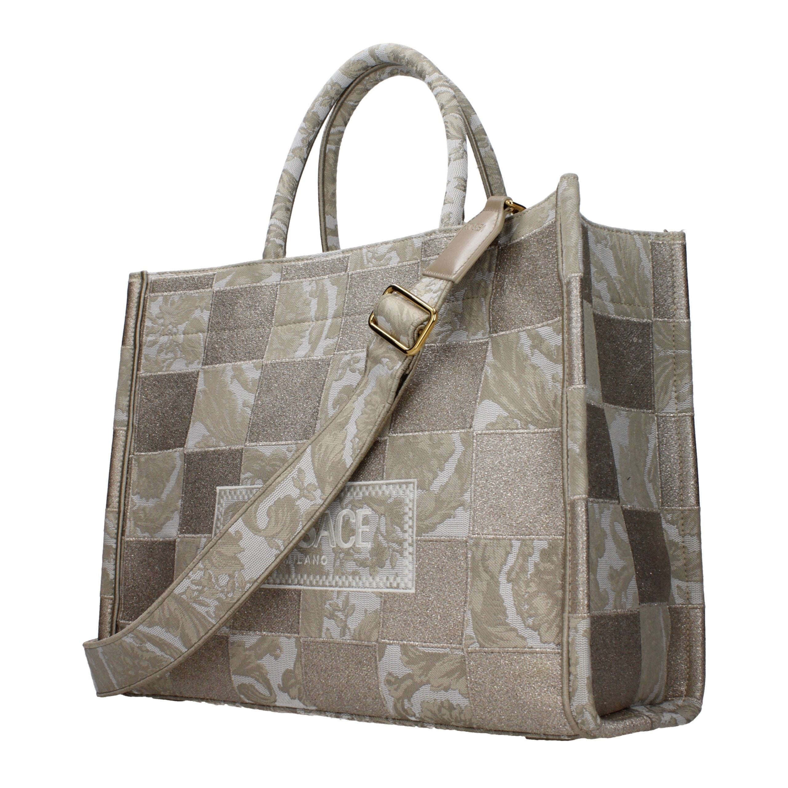 Versace Beige Fabric Handbag